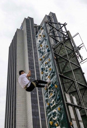 Climbing man