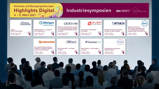 Darstellung der Industriesymposien des Deutsche Kongress für Parkinson- und Bewegungsstörungen