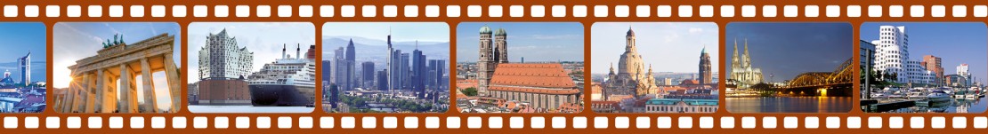 Leipzig | Berlin | Hamburg | Frankfurt | München | Dresden | Köln | Düsseldorf Filmstreifen unterschiedlicher Standorte